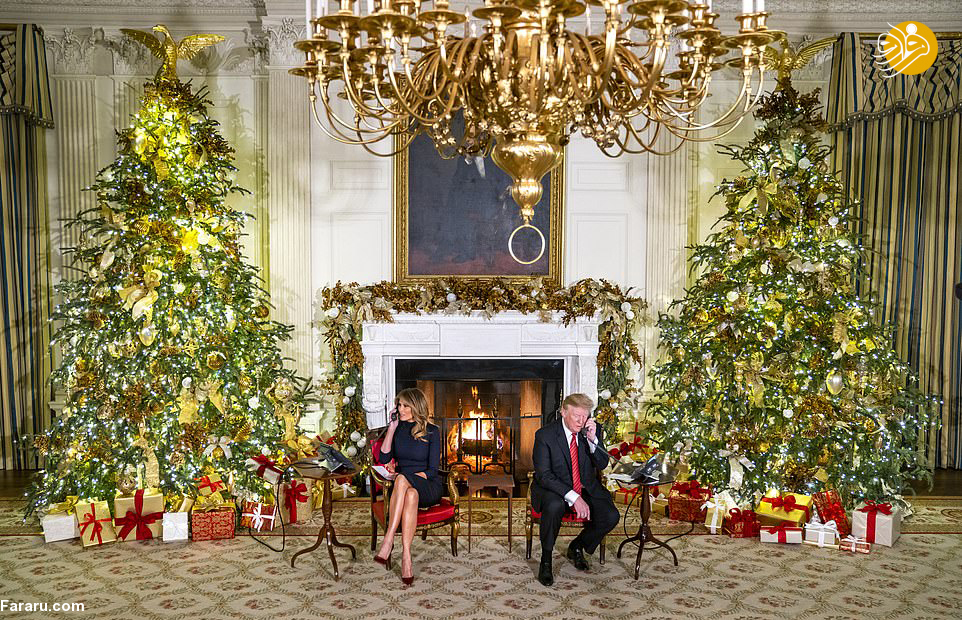 (تصاویر) تبریک تلفنی ترامپ و همسرش به مناسبت کریسمس