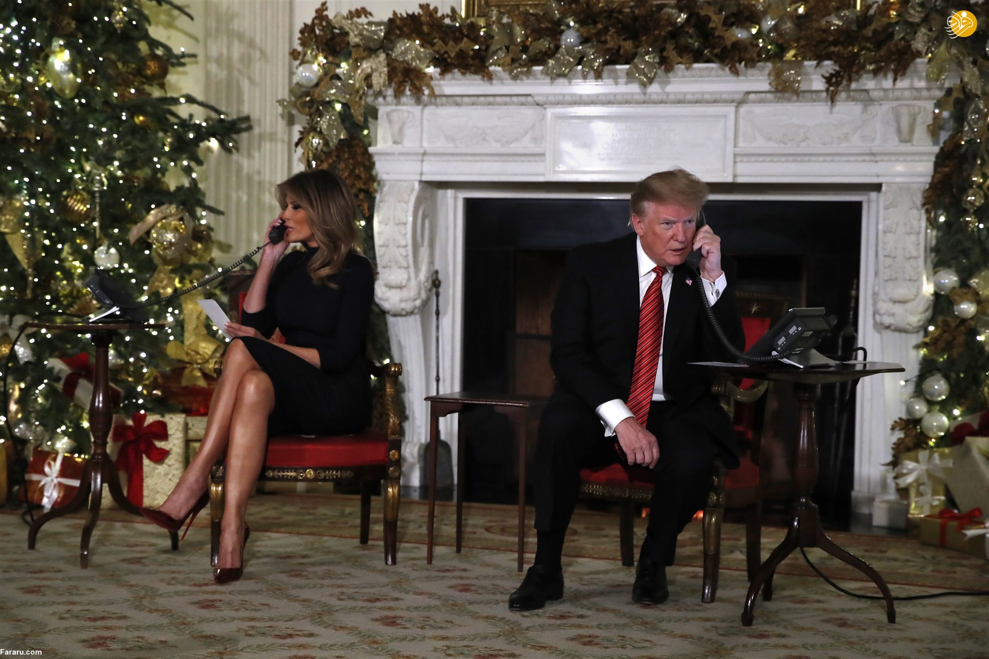 (تصاویر) تبریک تلفنی ترامپ و همسرش به مناسبت کریسمس