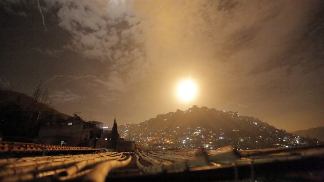حمله گسترده هوایی اسرائیل به دمشق