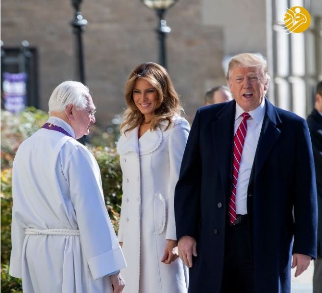 (تصاویر) ترامپ و همسرش به کلیسا رفتند