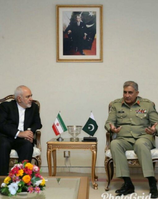 دیدار ظریف با فرمانده ارتش پاکستان