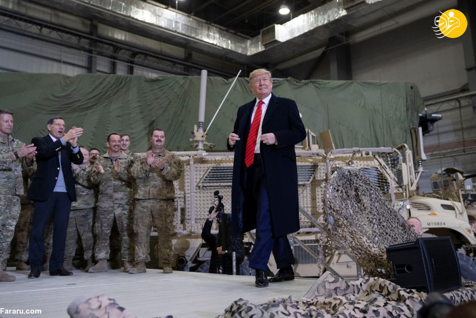 (تصاویر) سفر دونالد ترامپ به پایگاه نظامی بگرام در افغانستان