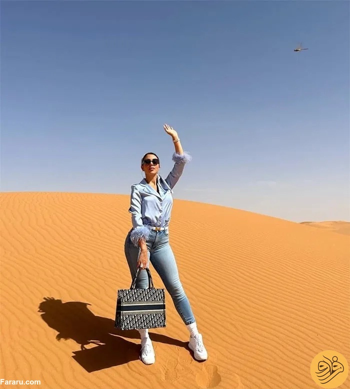 (عکس) تفریح خاص جورجینا رودریگس در صحرای عربستان