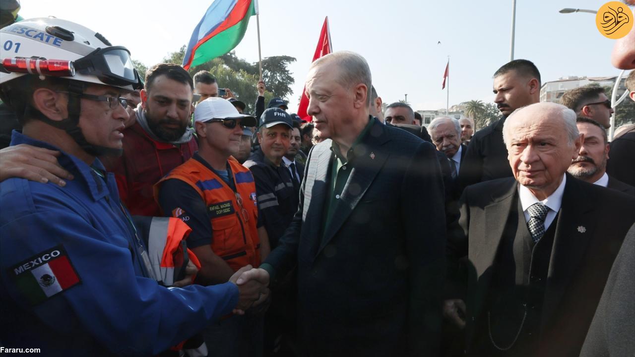 بازدید اردوغان از مناطق زلزله‌زده هاتای