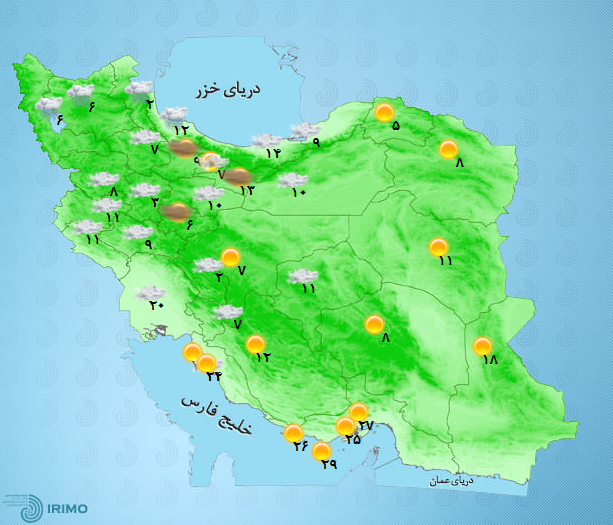 پیش‌بینی متفاوت از وضعیت تهران در روز پنج‌شنبه