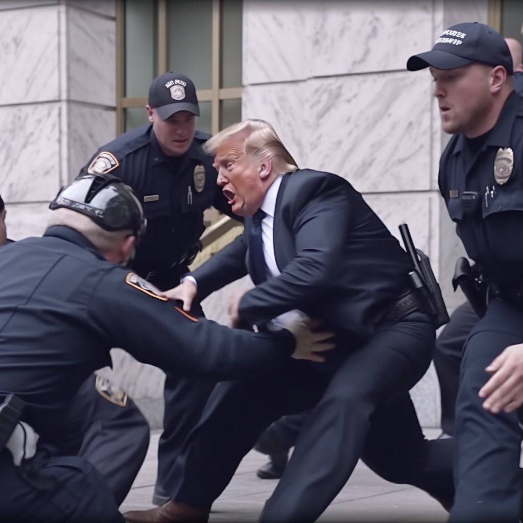 ترامپ در این تصاویر توسط پلیس دستگیر شد