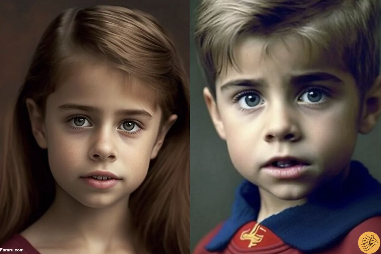 تصویر چهره فرزند پیکه و کلارا چیا به روایت هوش مصنوعی