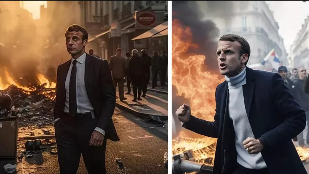 عکس‌هایی از رئیس‌جمهور فرانسه در میان اعتراضات