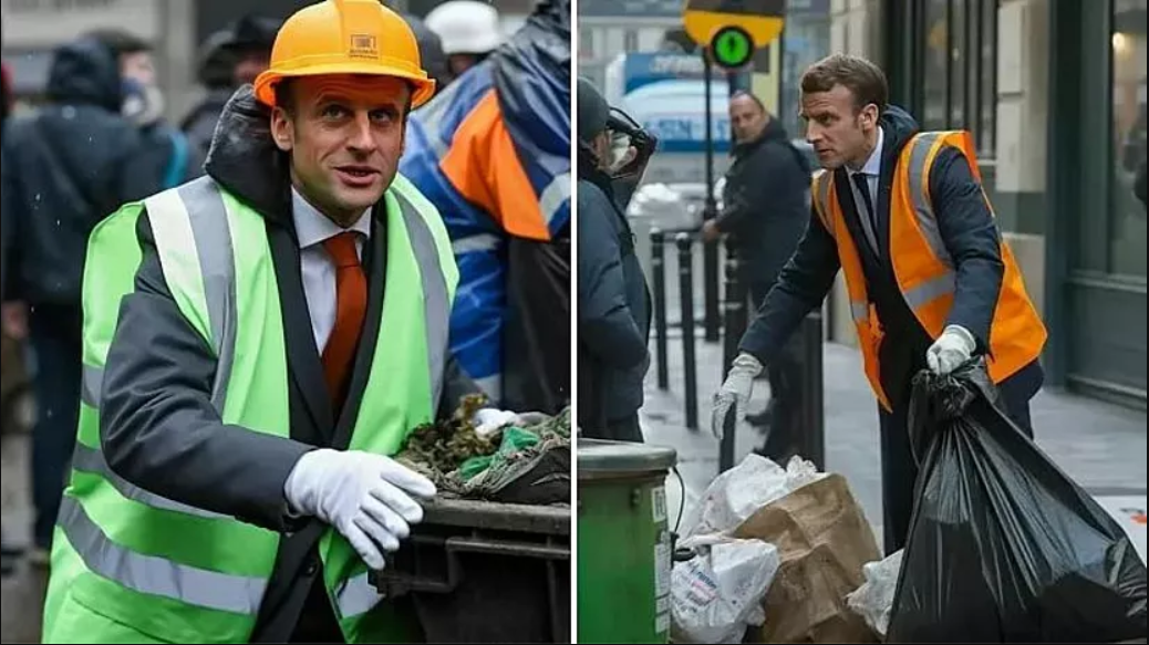 عکس‌هایی از رئیس‌جمهور فرانسه در میان اعتراضات