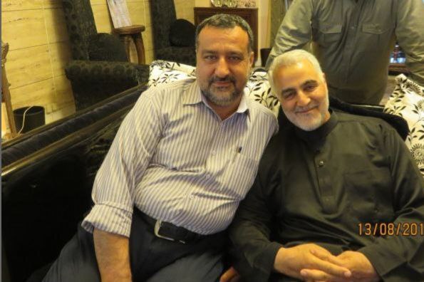 سید رضی موسوی در کنار شهید سلیمانی