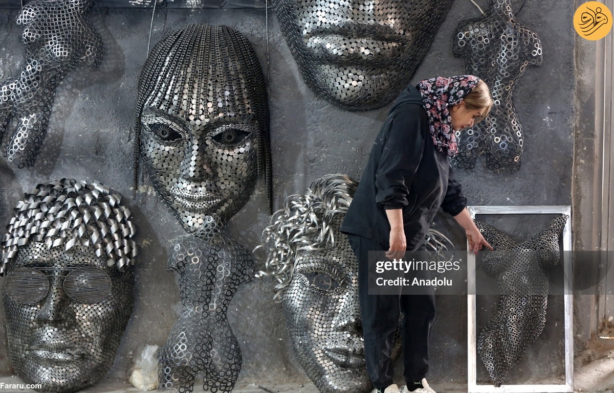 خلاقیت دیدنی یک زن ایرانی با ضایعات آهن