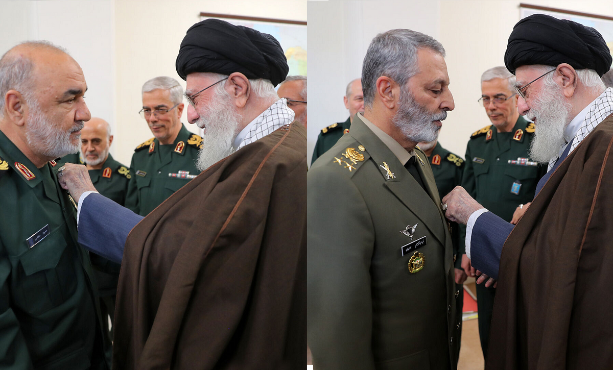 (عکس) اعطای نشان فتح به فرماندهان کل ارتش و سپاه از سوی رهبر انقلاب