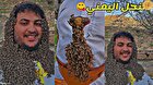 (ویدئو) هزاران زنبور روی سر و شانه جوان یمنی!