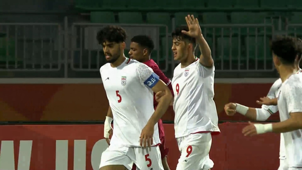 (ویدیو) گل اول ایران به قطر با ضربه سر کنعانی زادگان