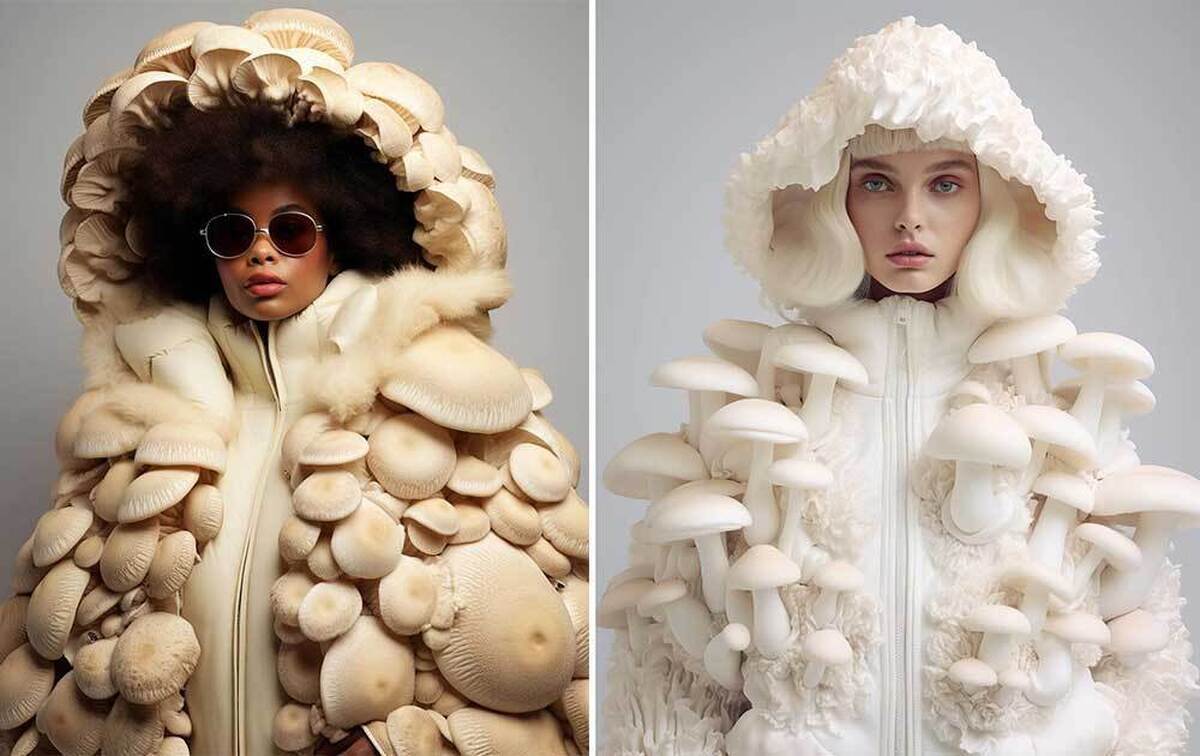 (تصویر) لباس‌های قارچی، طرح جدید هوش مصنوعی در دنیای مد