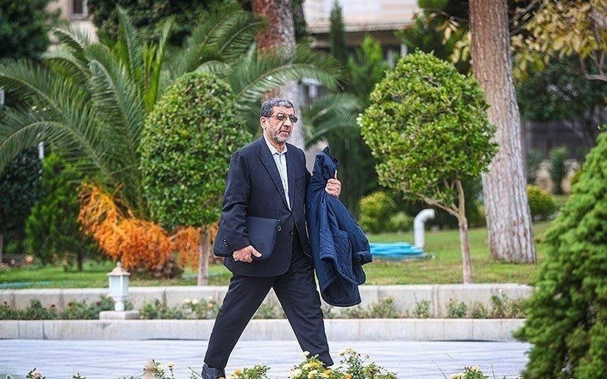 ژست‌های خاص ضرغامی در حیاط دولت مقابل دوربین عکاسان