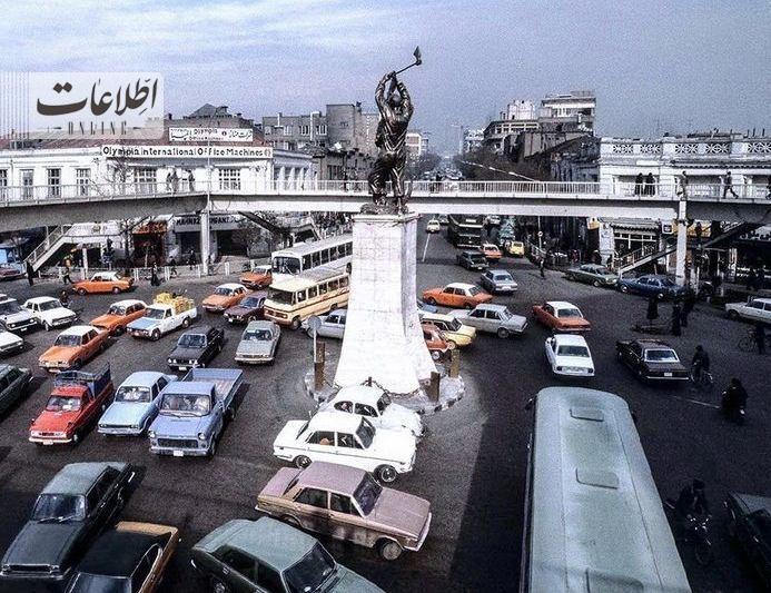 (تصاویر) تهران قدیم| ترافیک چهارراه مخبرالدوله ۵۰ سال قبل