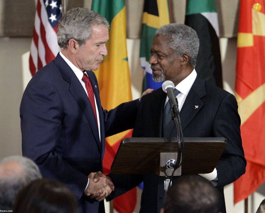 دیدار جرج بوش و کوفی عنان در حاشیه مجمع سازمان ملل در نیویورک. (2006)