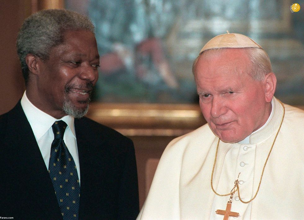 دیدار کوفی عنان با پاپ جان پل دوم در واتیکان. (1997)