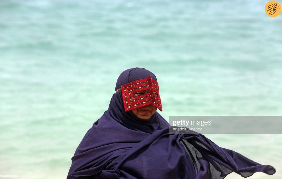تصاویری از زنان نقاب‌دار جزیره قشم