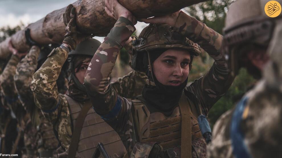 آزمون دشوار زنان اوکراینی برای اعزام به جبهه(تصاویر)