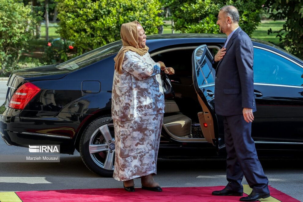 حجاب «نالدی پاندور» در دیدار وزیر خارجه ایران 