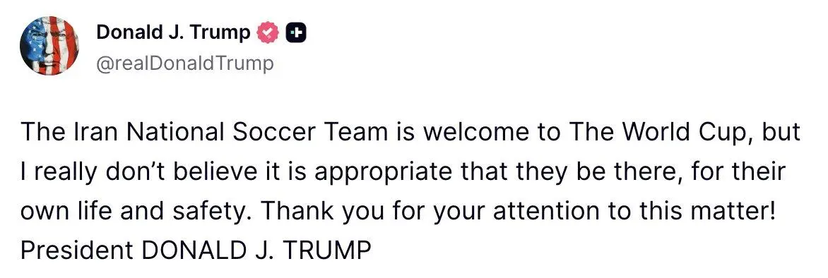 ترامپ به تیم ملی