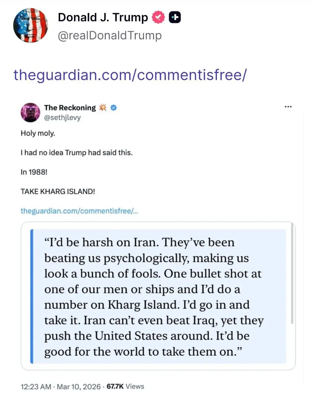 پست ترامپ