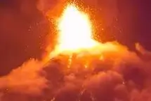 فوران ناگهانی آتشفشان وسط پخش زنده
