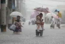 باران شدید خیابان‌های ناگویا را زیر آب برد