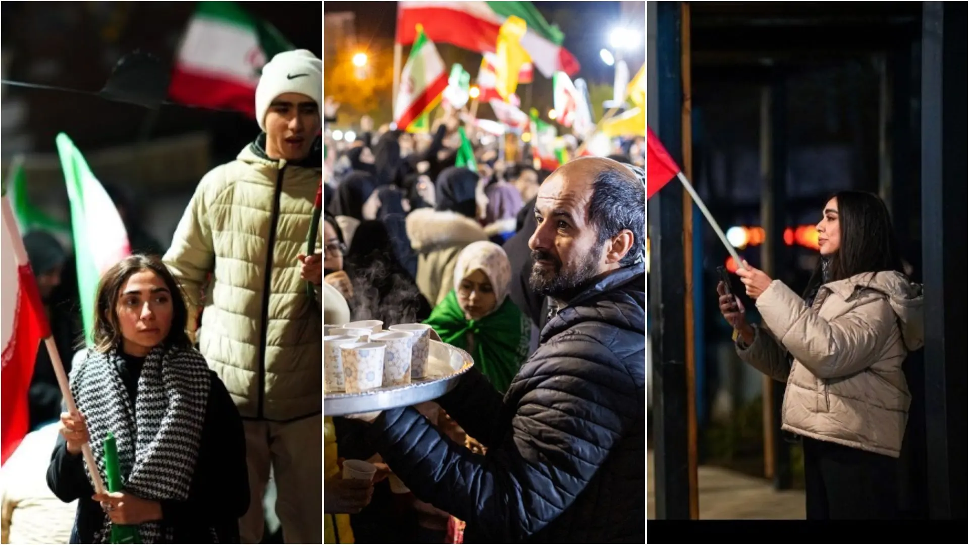 تضاویر حاشیه و متن تجمع شبانه