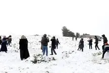 خوشحالی مردم پایتخت لیبی از دیدن برف