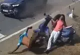 عابرپیاده بدشانس قربانی تصادف موتورسیکلت با خودرو