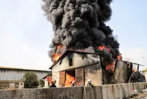 تصاویر؛ آتش‌سوزی در شهرک صنعتی آق قلا