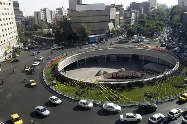  سال ۱۳۴۵، نمایی از میدان ولیعصر و بلوار کشاورز