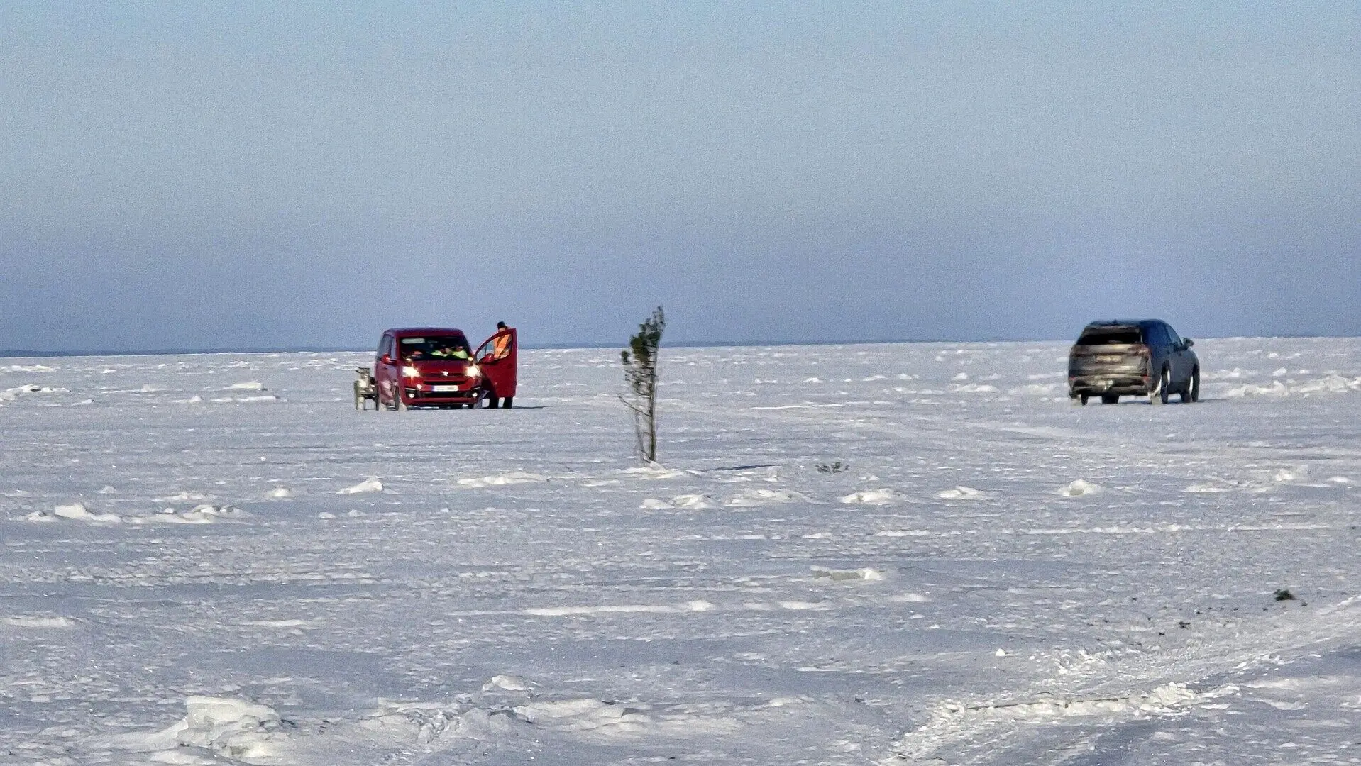 افتتاح نخستین جاده یخی زمستانی در استونی 