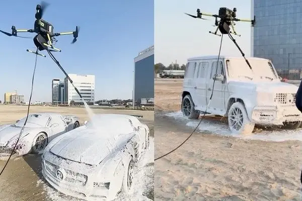 ببینید؛ اولین کارواش پهپادی جهان در دبی