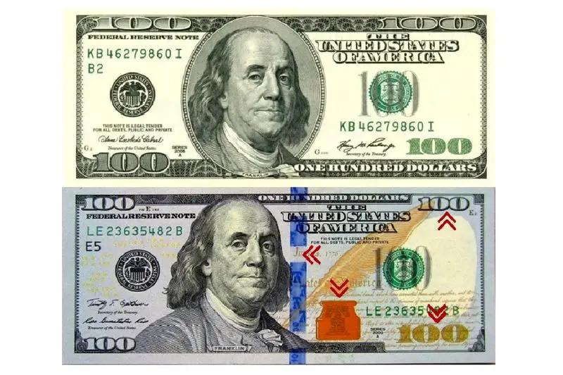 تصویر دلار سبز و آبی