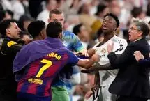 جنجال در آخر بازی رئال بارسا؛ ستاره‌ها به جان هم افتادند