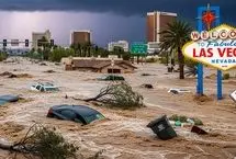 جاری شدن سیل در لاس‌وگاس 