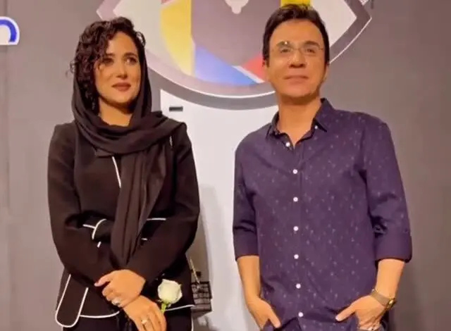 ببینید؛ تلاش عمو پورنگ برای هم‌قد شدن با پریناز ایزدیار 
