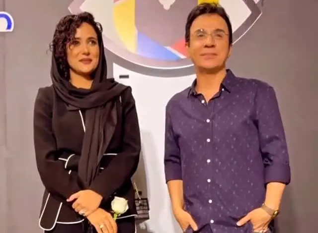 ببینید؛ تلاش عمو پورنگ برای هم‌قد شدن با پریناز ایزدیار 