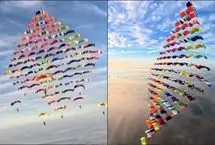 ۱۰۴ چترباز در یک نمایش گروهی رکورد شکستند