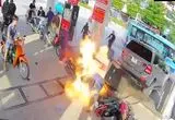 ببینید؛ شاسی‌بلند مرسدس پمپ بنزین را به آتش کشید