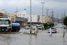 بارش شدید باران در جده عربستان 