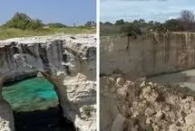 ببینید؛ فرو ریختن «طاق عشاق» ایتالیا در روز ولنتاین