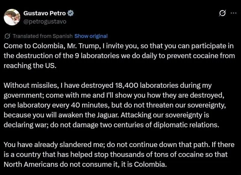 پیام گوستاو پترو