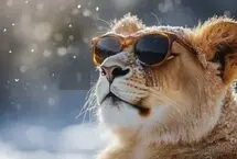 شیر ماده و عینک آفتابی!