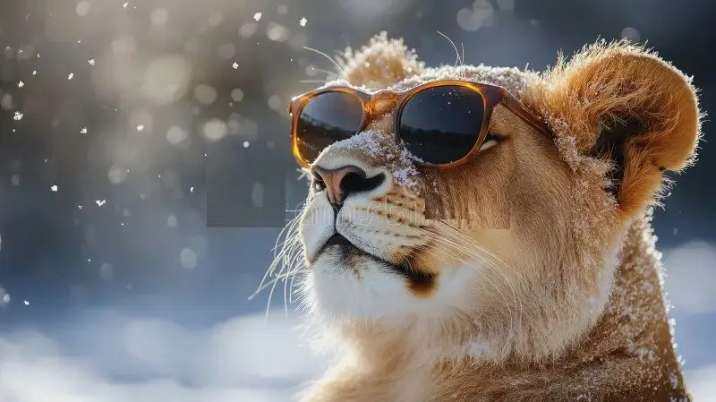 شیر ماده و عینک آفتابی!