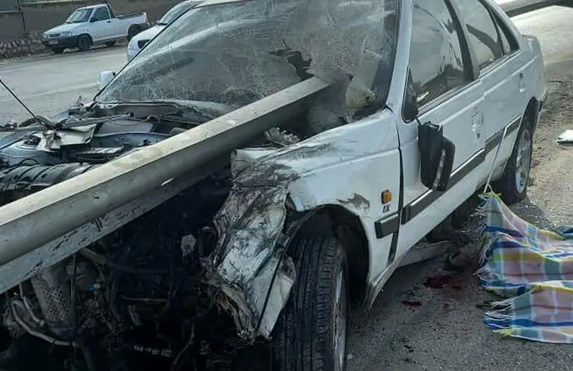 مرگ تلخ زن جوان در تصادف شدید با گاردریل 